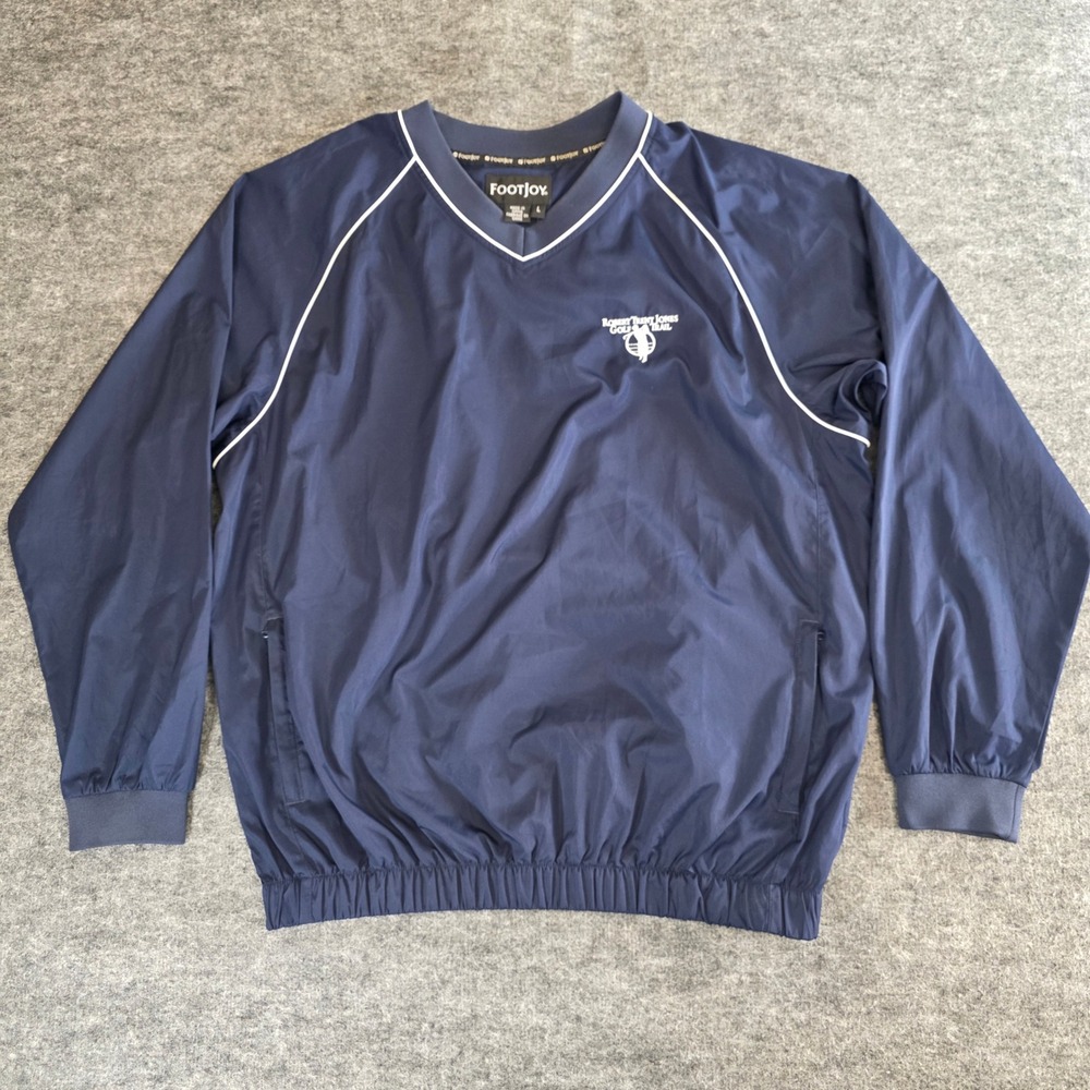 FootJoy Robert Trent Jones Golf Trail Windbreaker Mens Large Blue Pullover